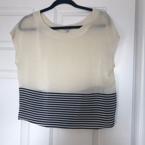Joie Silk Top with Striped Bottom XS